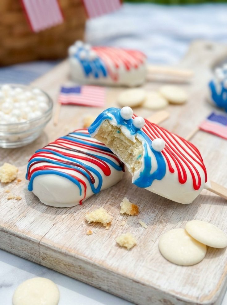 Patriotic Cakesicles for 4th of July Desserts & Easy Memorial Day Treats