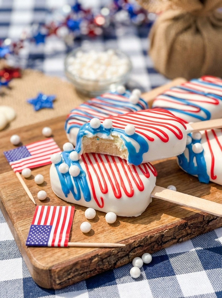 Patriotic Cakesicles for 4th of July Desserts & Easy Memorial Day Treats
