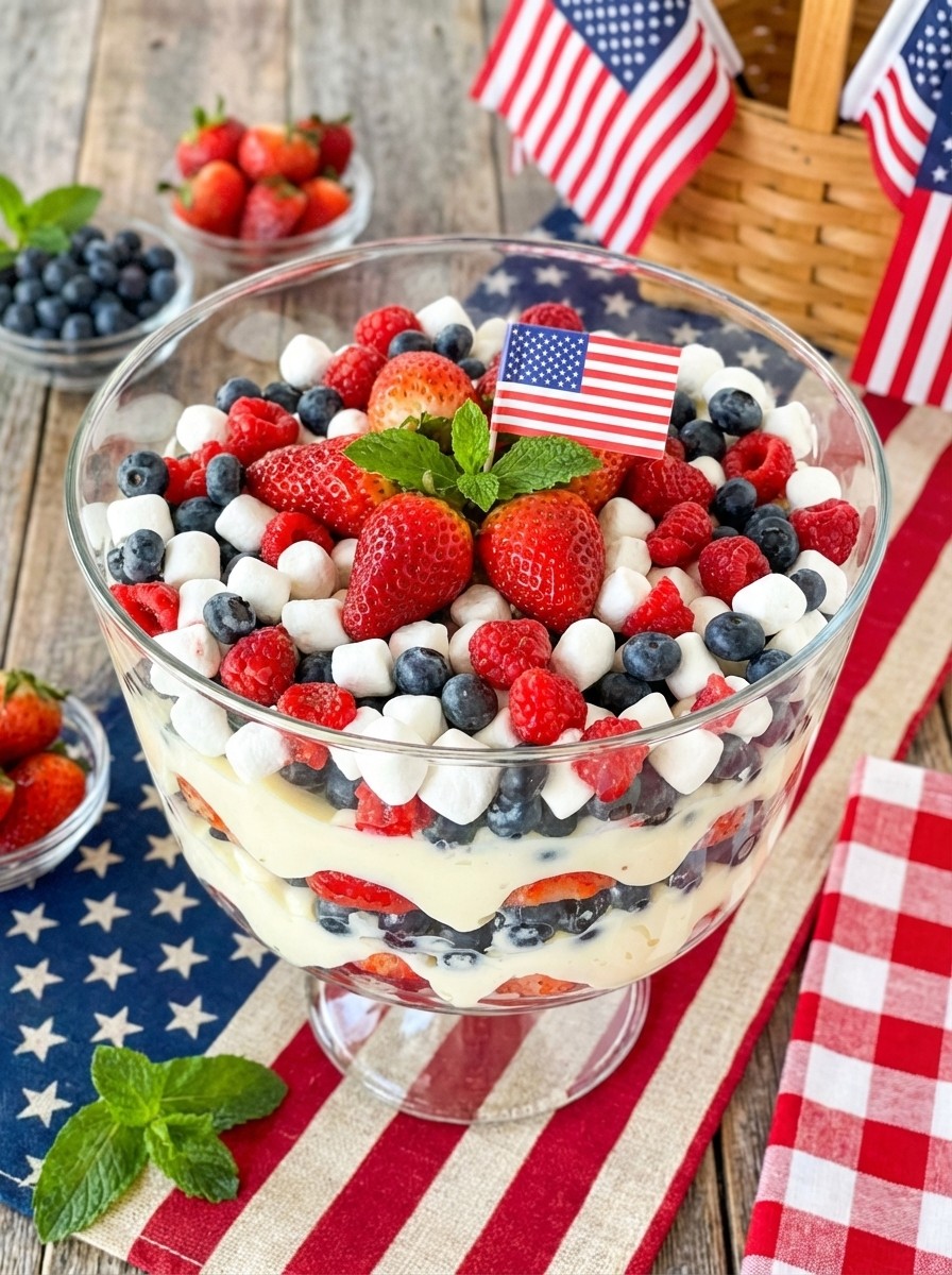 Patriotic Red White Blue Cheesecake Salad – Best Easy Summer Dessert for 4th of July Party