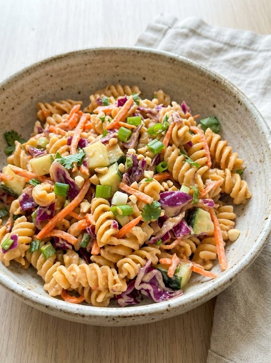 Protein Packed Thai Pasta Salad - Easy Healthy Summer Pasta Salad Recipe
