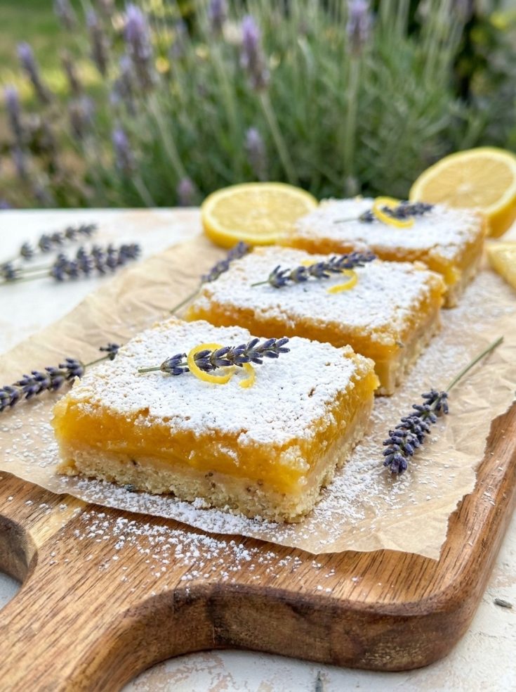 Sweet & Tangy Lavender Lemon Bars Recipe - Cute Spring Desserts Baking With Lavender