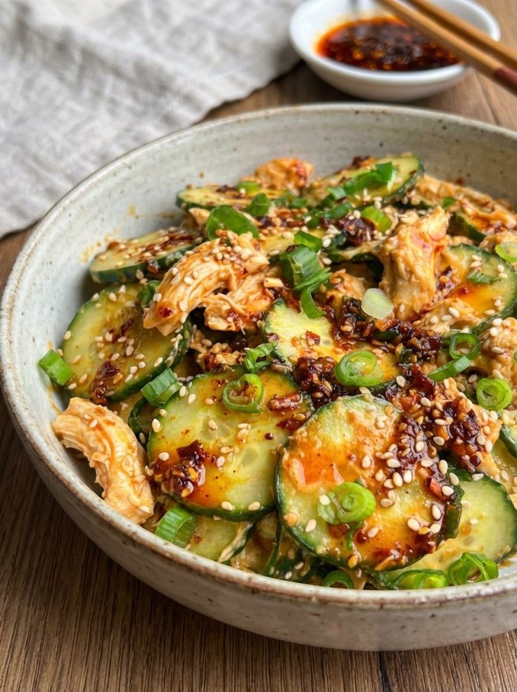 Thai Cucumber Chicken Salad - No Lettuce Salad Recipes for Low Carb Summer Lunch