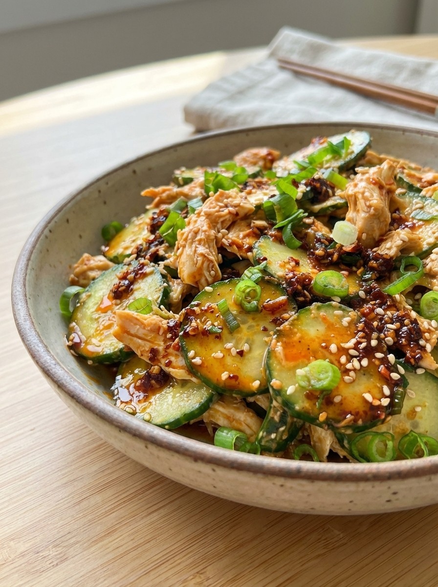 Thai Cucumber Chicken Salad - No Lettuce Salad Recipes for Low Carb Summer Lunch