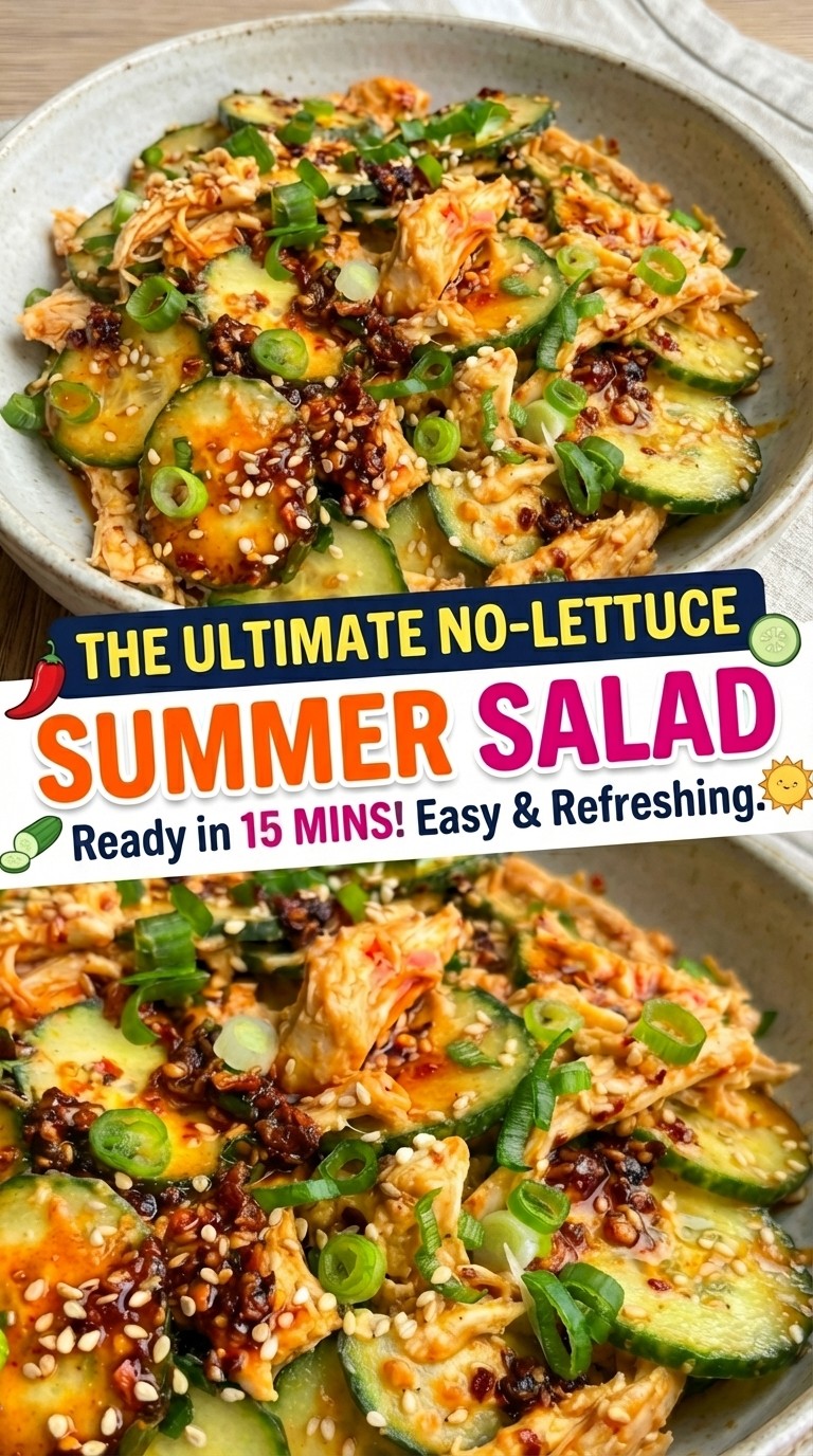 Thai Cucumber Chicken Salad - No Lettuce Salad Recipes for Low Carb Summer Lunch