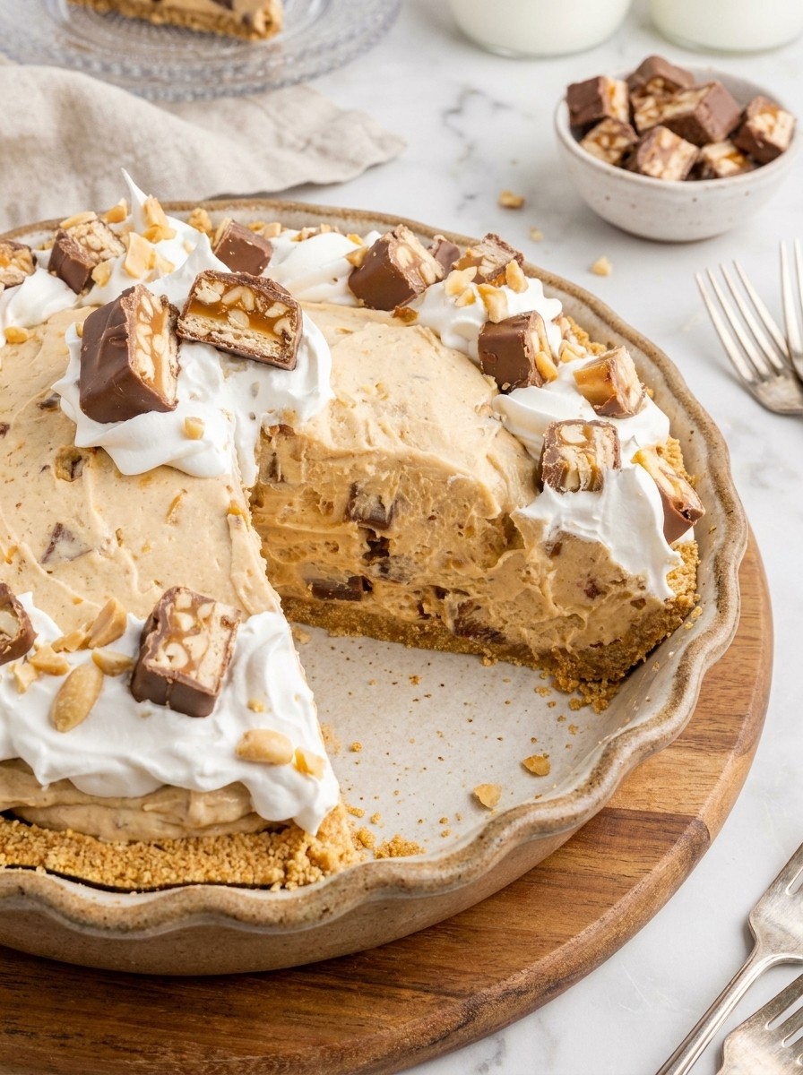 Viral No Bake Snickers Bar Pie Recipe You Need for Summer