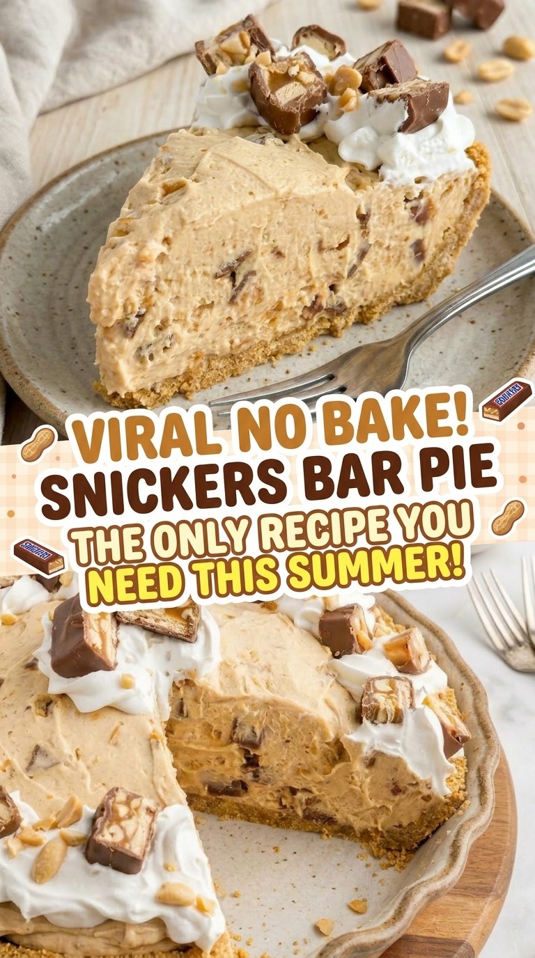 Viral No Bake Snickers Bar Pie Recipe You Need for Summer
