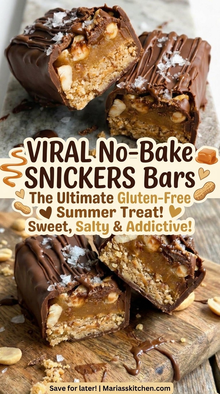 Viral No-Bake Snickers Bar Recipe – Easy Gluten-Free Sweet & Salty Dessert for Summer