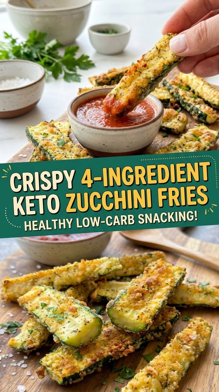 Viral 4-Ingredient Crispy Baked Keto Zucchini Fries - Delicious Fries Ideas for Healthy Snacking